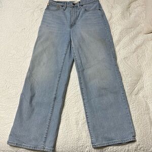 Madewell Perfect Vintage Wide Leg Crop Jeans in Light size 27
